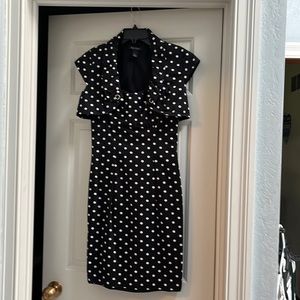 Size 0 black, red, and white dot tank dress with matching bolero